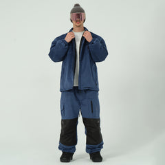 G-R Navy Blue Velvet Pant-Jacket